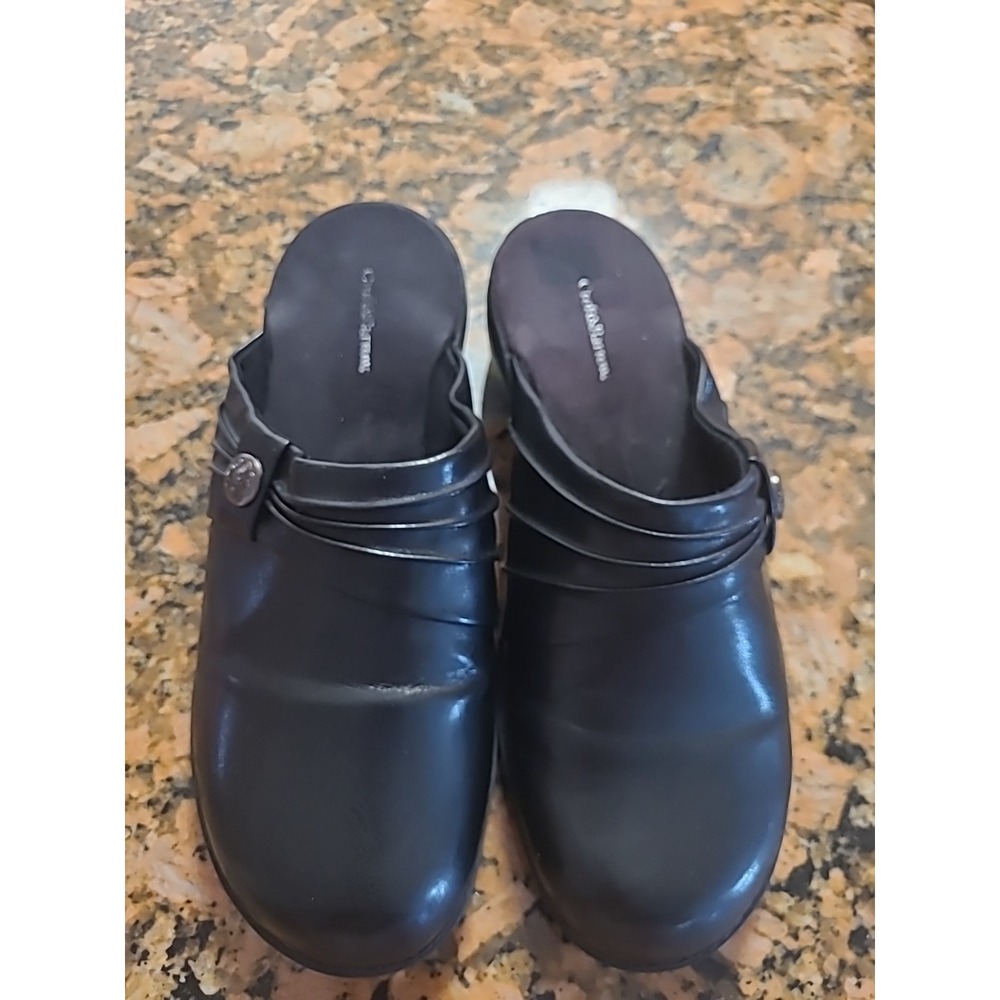 Good Used Condition Croft & Barrow Women's Black Clogs/Mules 6.5 M Slip On